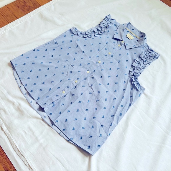 β
Kate Spade Sleeveless Palm tree Button up Top - Light Blue β
- Picture 16 of 17